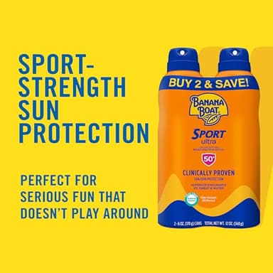 Banana Boat Sport Ultra SPF 50 Sunscreen Triple Pack | Includes 2 Sunscreen Sprays & 1 Lotion SPF 50, Sunblock, Water Resistant, Oxybenzone-Free, 8oz each (Pack of 3) - Image 3