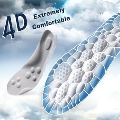 4D Cloud Soles Memory Foam Insoles for Men/Women - Arch Support Shoe Inserts with Acupressure Massage Foot Pain Relief & Fatigue Reduction for Sports/Running(US-Unisex-11-12 - Image 3