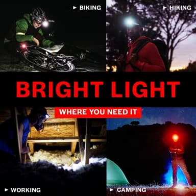 GearLight 2Pack LED Headlamp - Outdoor Camping Head Lamps with Adjustable Headband - Lightweight Battery Powered Bright Flashlight Headlight with 7 Modes and Pivotable Head and Red Light - Image 9