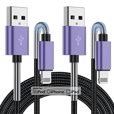 2Pack 10ft iPhone Charger Cable, [ Apple MFi Certified ] Long Lightning Cable 10 Foot, High Fast 10 Feet Apple Charging Cable Cord for Apple iPhone 14/14 Pro Max/13 Mini/12/11/XS/XR/8/7Plus/6s/5s iPad - Image 1