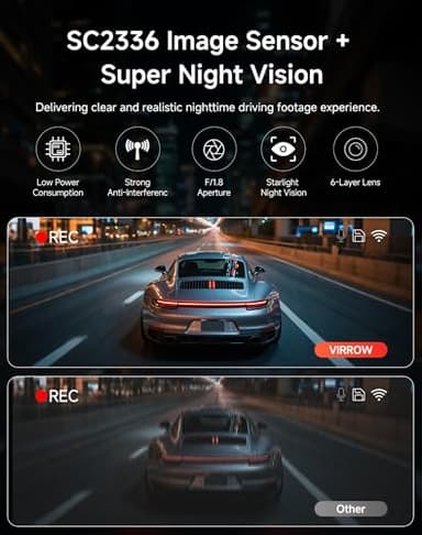 Dash Cam Front and Rear: 4K+2K Dash Camera for Cars - Dashcam Built-in WiFi APP Control 64GB Included 3.39" Touchscreen 24H Parking Monitor WDR Night Vision Loop Recording Collision Detection(X5) - Image 4