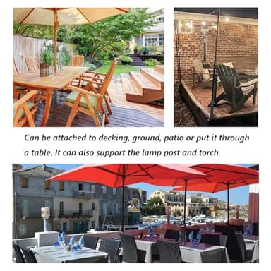 VANROUG Patio Umbrella Base Heavy Duty Umbrella Holder Outdoor Umbrella Base Stand Mount Double Hand-Turn Knob for Deck,Patio, Dock,Boat,Courtyard Balcony,Garden,Pontoons,Picnic Table - Image 6