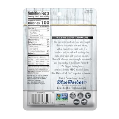 Blue Harbor Fish Co. Wild Albacore Tuna in Water with Sea Salt - 3 oz Pouch (Pack of 12) - Image 2