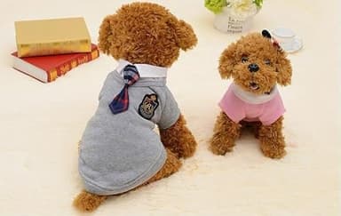 Pet Uniform School Skirts Sailor Costume Dog Campus Clothes Teddy Cute Bowtie Adorable Puppy Apparel (Small,Pink Shirt) - Image 6