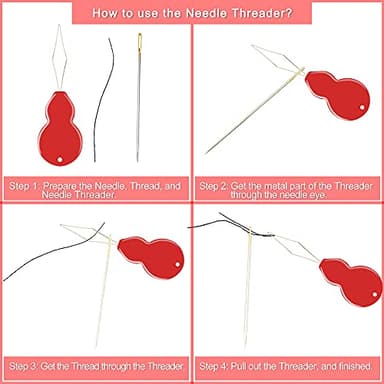 55PCS/11Sizes Blunt Needles and Sharp Needles, Large Eye Hand Sewing Needles, Knitting Needles, Yarn Needles, Embroidery Needles, Quilting Needles with 4 Threaders, Weaving Stringing Needles - Image 4