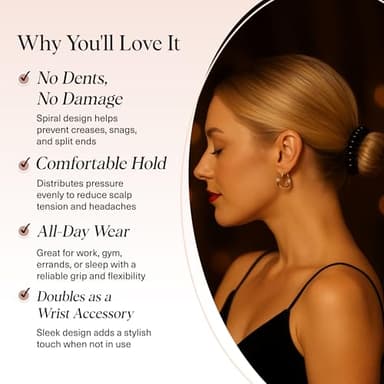 Kitsch Spiral Hair Ties for Women – Hair Ties No Damage, Ponytail Holders for Thick and Thin Hair – Creaseless and Dent-Free Coil, Phone Cord Style | Ideal Gifts for Women - 8pc Set, Brunette - Image 5