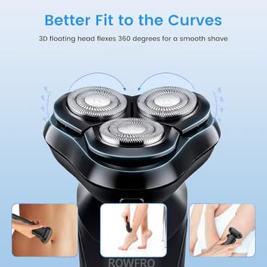 Electric Razors for Women, Facial Hair Removal, Bikini Trimmer, Rechargeable Womens Electric Shaver for Legs, Face, Lips Hairs, Wet and Dry Shaving, Type-C Fast Charging, LED Display - Image 3