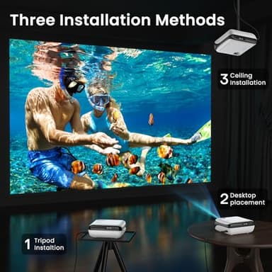 HAPPRUN Native 1080P Bluetooth Projector, Full HD Portable Outdoor Movie Projector with Built-in Speaker, Compatible with Smartphone, HDMI, USB, AV, Fire Stick, PS5 for Home, Bedroom, Outdoor Use - Image 9
