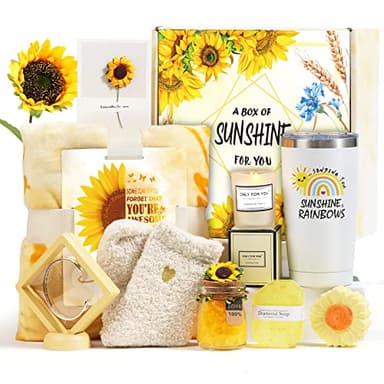 Gifts for Women, Sending Sunflower Gifts for Mom, 10 Pcs Spa Gifts for Women, Birthday Gift Sets, Gifts for her, Unique Holiday Gift Basket for Mom, Women, Girlfriend, Coworkers, Teacher, Nurse, Wife - Image 1
