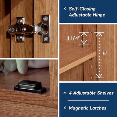 Sauder Select Storage Cabinet, Pantry Cabinet Kitchen Storage with Adjustable Shelves, Bathroom Storage Cabinet, in Highland Oak - Image 6