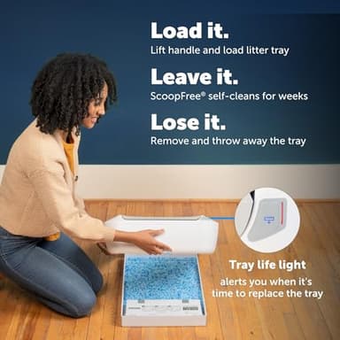 PetSafe ScoopFree Crystal Plus Automatic Self Cleaning Cat Litter Box System – Not Enclosed – Advanced Odor Control – Includes 1 Disposable Crystal Litter Tray – White (PAL00-18016) - Image 3