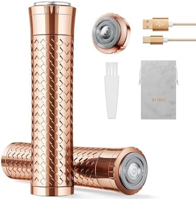 Facial Hair Removal for Women, Rechargeable Hair Removal Device, Painless Face Electric Razor/Shaver for Lip, Arms, Face, Peach Fuzz (Gold - Image 3