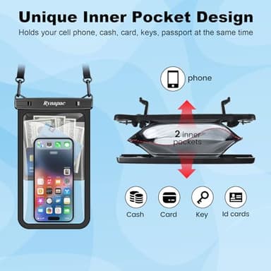 [Up to 10"] Large Waterproof Phone Pouch Bag - 2 Pack Waterproof Phone Case for iPhone 17 16 15 14 Pro Max Galaxy S25 S24 Ultra, IPX8 Cellphone Water Protector Pouch Beach Essentials Travel Must Haves - Image 6
