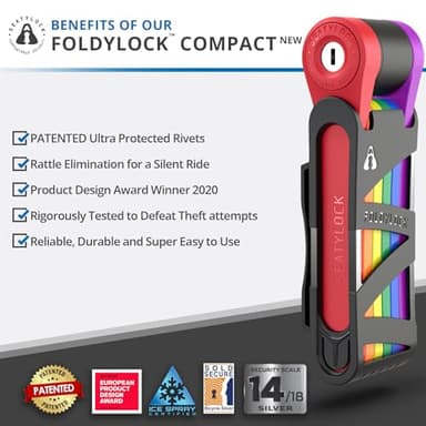 Seatylock FoldyLock Compact Folding Bike Lock - Award Winning Patented Lightweight High Security Bicycle Lock - Heavy Duty Anti Theft Smart Secure Guard with Keys & Case for Bikes or Scooters - Image 2