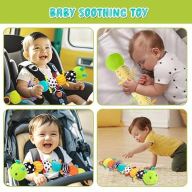 Baby Stuffed Animal Toys for 0-6 6-12 Months, Baby Musical Caterpillar Tummy Time Toys for Babies 3 6 9 12 18 Months, Newborn Infant Sensory Toys Gifts for 1 2 Year Old Boys Girls - Image 7