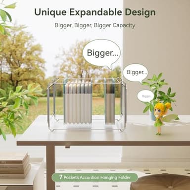 EcoStash Wheat Straw Expanding Hanging File Folders, 3 Color File Organizer, 1.2" Accordion Pockets, Large Capacity, Letter Size for Filing Cabinet, 100% BPA Free, Return to Nature, Healthy Living-6 - Image 4