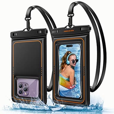 UNBREAKcable Floating Waterproof Phone Pouch 2 Pack, IPX8 Waterproof Phone Case Dry Bag Kayak/Beach/Cruise Travel Essentials, Water Proof Pouch for iPhone 17 16 15 Pro Max, Samsung S25 Ultra S24-7" - Image 1