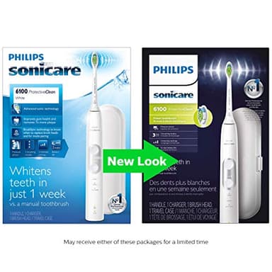 PHILIPS Sonicare ProtectiveClean 6100 Rechargeable Electric Toothbrush, with Pressure Sensor, 3 Cleaning Modes, SmarTimer and QuadPacer, 14-Day Battery Life, Travel Case, White, Model HX6877/21 - Image 6