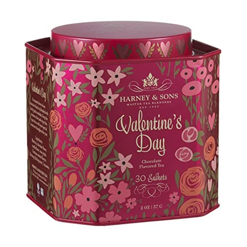 Harney & Sons Valentine's Day Tea, Black tea w/Chocolate and Rosebuds, Red, 30 Count - Image 1
