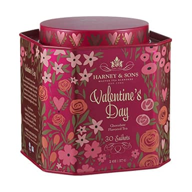 Harney & Sons Valentine's Day Tea, Black tea w/Chocolate and Rosebuds, Red, 30 Count - Image 1