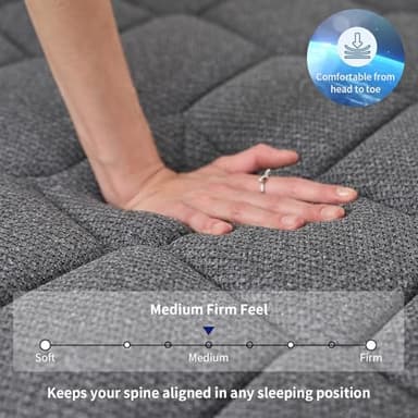 EVLWZL 14 Inch King Size Mattress, Medium Firm Hybrid King Mattresses, Memory Foam Mattress in a Box with Individually Wrapped Pocket Springs, Reinforced Edge Support, Pressure Relief,Motion Isolation - Image 5