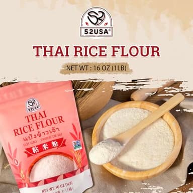 52USA Thai Rice Flour 1 Pound, 16 Ounce (Pack of 1), Rice Flour for Baking or Cooking, Product of THAILAND, All Natural White Rice Flour 1 Pound - Image 3