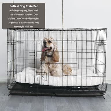 nononfish Dog Crate Bed 36 x 24 for Large Dogs Washable with Anti-Slip Bottom,Extra Soft 36 inch Crate Pad fit Kennel or Cage Pet Sleeping Mat,Fits up to 50 lbs,35" x 23" x 3" Cream White - Image 4