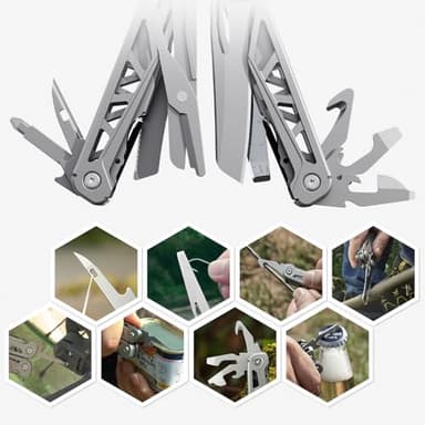 PERWIN Multitool, 17-in-1 Stainless Steel Multi Tool Pliers with Self-Locking, Pocket Knife, Nylon Sheath, Professional (EDC) Multi-Tool for Survival, Camping and Hunting, Hiking, Gifts for Men - Image 6