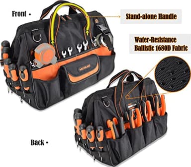 WELKINLAND 16" Tool Bags - 34-Pocket Heavy Duty Open Top Organizer for HVAC & Electricians - Image 3