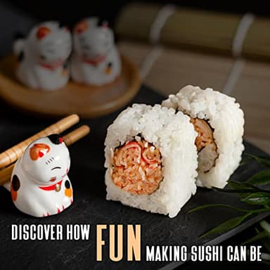 Alas Complete 20 Piece Sushi Making Set - Kit for Beginners & Pros with Knife, 2 Mats, Rice Bazooka and Dipping Plate - Image 8
