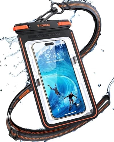 TORRAS IPX8 Waterproof Phone Pouch Floating, Underwater Screen Touchable, Water Proof Case with Lanyard for iPhone 16 Pro Max 15 S25, Cellphone Dry Bag Cruise Essentials 7.0 inch, Black - Image 1