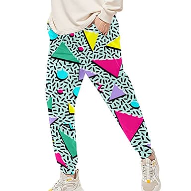 VVGETE 80s Men's Jogger Sweatpants Lightweight Track Pants,Mens Casual Pants 90s Outfit for Men Black - Image 5