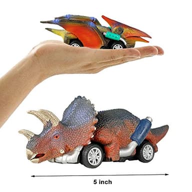 DINOBROS Dinosaur Toy Pull Back Cars,6 Pack Dino Toys for 3 Year Old Boys Girls and Toddlers,Boy Toys Age 3,4,5 and Up,Pull Back Toy Cars,Dinosaur Games with T-Rex - Image 4