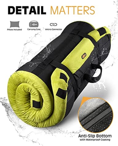 GAIALOOP 4 INCH Thick Memory Foam Camping Mattress, Roll Up Floor Sleeping Mat Camp Cot Mattress Pad Travel Camping Couch Bed for Guest Adults Side Sleepers [Full:75 * 54 * 4"] - Image 6