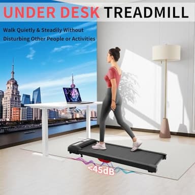 Walking Treadmill Pad, Under Desk Treadmill with Incline for Home and Office, 2.5HP Low Noise Treadmills with Remote Control, Compact Design Walking Jogging Running Machine - Image 4