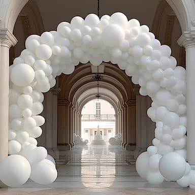 130PCS White Balloons Different Sizes 18" 12" 10" 5" Balloon Garland Arch Kit perfect for Birthday Party, Graduation, Baby Shower, Wedding, Holiday Decoration and Anniversary (White balloons) - Image 6