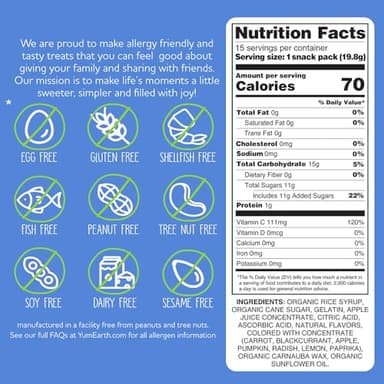 YumEarth Organic Gummy Bears - Fruity Gummy Candy Snack Packs, Gluten Free Snacks for Kids - Allergy Friendly, Non-GMO, No Artificial Flavors or Dyes - Assorted Flavors, 0.7 Oz - 15 Count (Pack of 1) - Image 3