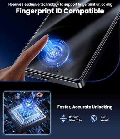 Hoerrye for Samsung Galaxy S25 Ultra Privacy Screen Protector - [100% Fingerprint Unlock][Easy Installation Tool] 24° Anti-Spy, 9H+ Military-Grade & Longest Durable Tempered Glass, 2Pack - Image 4