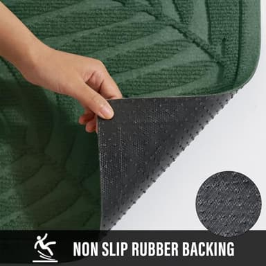 HIYARD Front Door Mat, Absorbent Resist Dirt Welcome Door Mat Indoor Outdoor, Waterproof Doormat, Sturdy Non Slip Backing, Fade Resistant, Low Profile Entry Mat for Entryway, 36×24, Green - Image 3