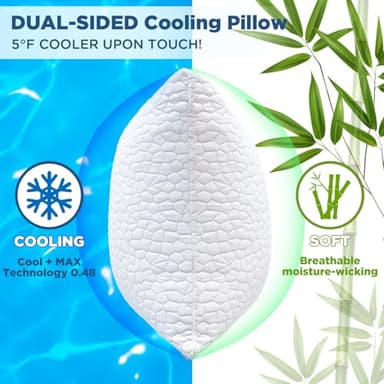 SUPA MODERN Cooling Pillows Queen Size Set of 2, Shredded Memory Foam Pillows for Sleeping 2 Pack, Adjustable Firm Bed Pillow for Side Back Stomach Sleepers, Cool Luxury Gel Pillow for Neck Support - Image 2