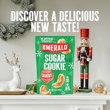 Emerald Nuts Sugar Cookie Flavored Cashews (1-Pack) | 5oz Resealable Bag | Kosher Dairy Certified, Non-GMO, Contains No Artificial Preservatives, Flavors or Synthetic Colors - Image 5