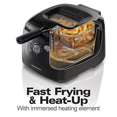 Hamilton Beach Cool Touch Electric Deep Fryer with Basket and Lid, 2 Liters / 8 Cups Oil Capacity, Adjustable Temperature, 1500 Watts for Fast Heat-up, viewing Window Easy to Clean, Black (35021) - Image 5