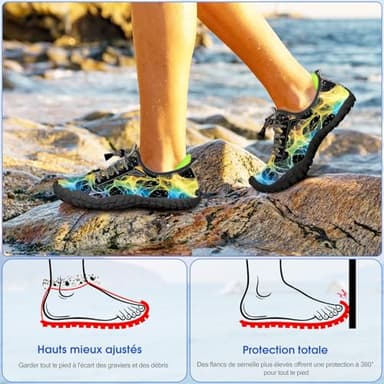 Built-in Heel Grips Water Shoes for Kids Girls Boys Hiking Shoes Wide Barefoot Swim Beach Pools Aqua Socks Slip-On Quick Dry Lightweight for Big Little Kids Toddler - Image 6