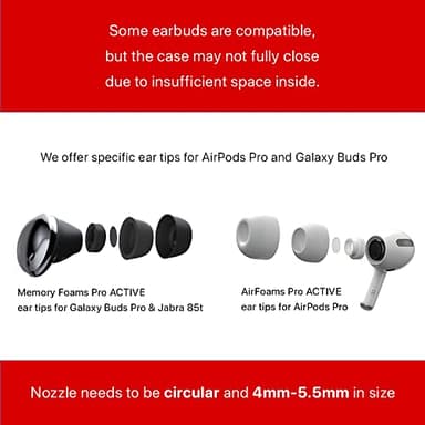 AirFoams Pro Universal Memory Foam Ear Tips with Silicone Shield Patented for Sony WF-1000XM5, WF-1000XM4, Powerbeats Pro 2, Beat Fit Pro, Beats Studio Buds Plus, Beats Flex. Replacement. (SML) - Image 8
