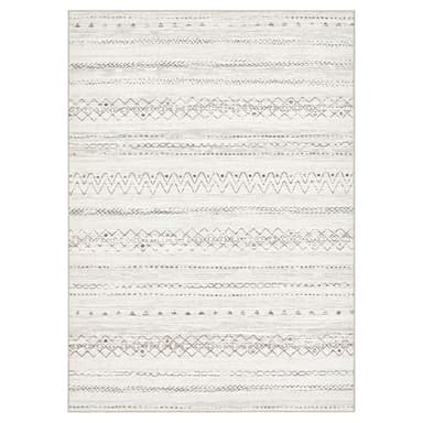 Large Living Room Area Rug 10x14: Soft Machine Washable Boho Moroccan Farmhouse Rugs for Bedroom Under Dining Table - Non-Slip Neutral Morden Indoor Floor Rug Carpet for Home Office Decor - Brown - Image 9