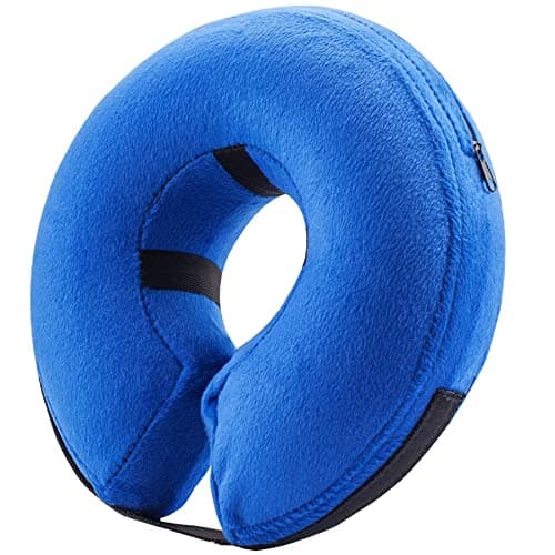 BENCMATE Inflatable Dog Cone Collar Alternative, Soft Dog Cone for Small Medium Large Dogs and Cats, Neck Recovery ECollar Donut Collar After Surgery (Large, Blue) - Image 1