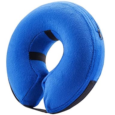 BENCMATE Inflatable Dog Cone Collar Alternative, Soft Dog Cone for Small Medium Large Dogs and Cats, Neck Recovery ECollar Donut Collar After Surgery (Large, Blue) - Image 1