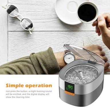 KECOOLKE Ultrasonic Jewelry Cleaning Machine, 750ml Sonic Cleaner with Digital Timer for Eyeglasses, Rings，Silver， Cleaner Solution for Gifts - Image 4