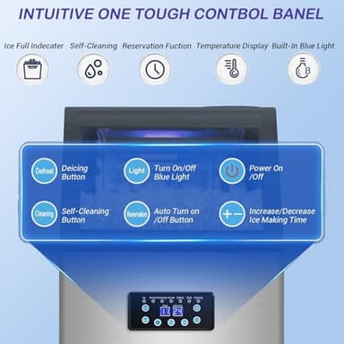Undercounter Ice Maker Machine 120LBS-250LBS, Stainless Steel Self-Cleaning Commercial Ice Maker with Drain Pump, Quiet Operation for Home Bar & Outdoor Kitchen (125 LBS) - Image 5