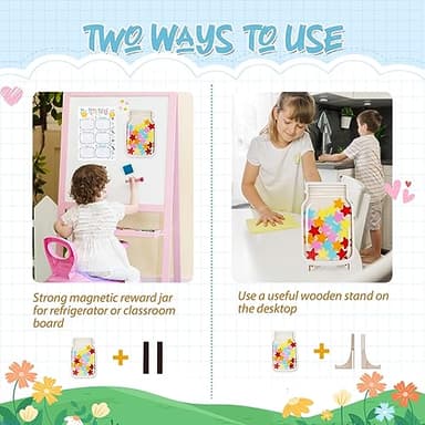 Generic Magnetic Reward Jar, Classroom Reward Jar for Kids, Personalized Stars Reward Jar for Students Kids Behavior, Magnetic Reward Chart for Classroom Board Home, M25-JLG - Image 2